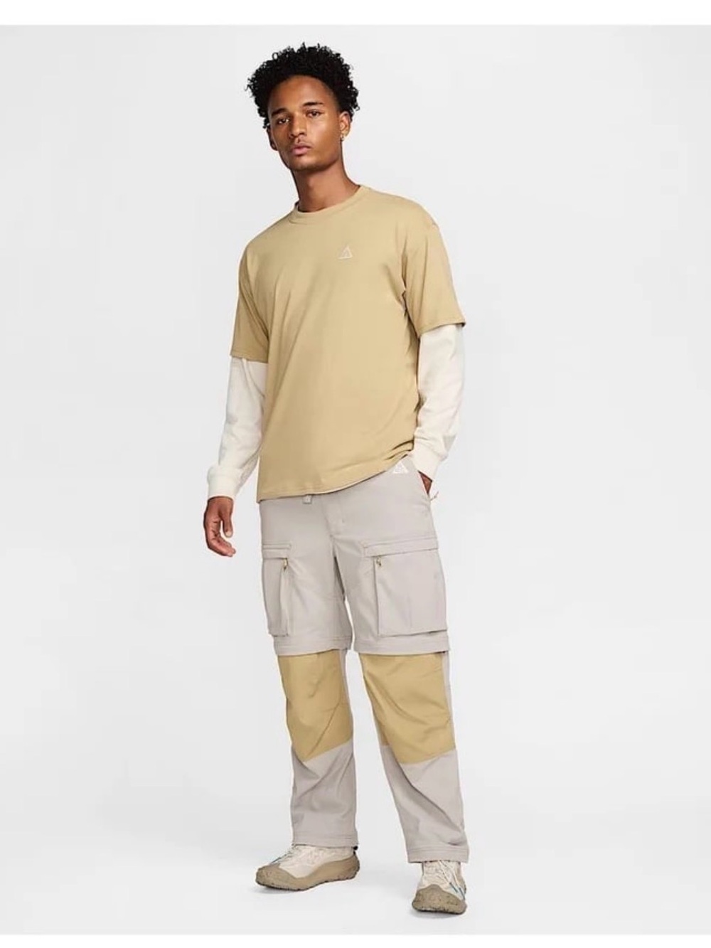 Nike ACG Smith Summit Convertible Pants Mens Sz Large Grey Beige Cordura UPF 40+